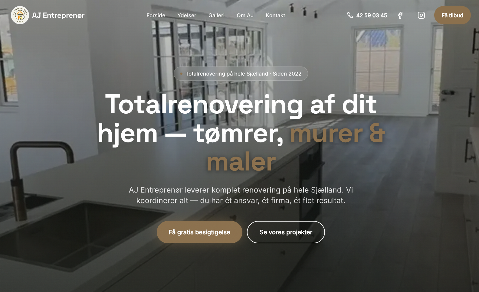 AJ Entreprenør hjemmeside